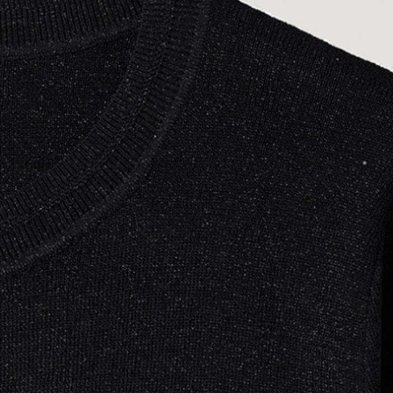 She S miSS Glitter Pocket Round Neck Cardigan SSkcdp11010 Bk