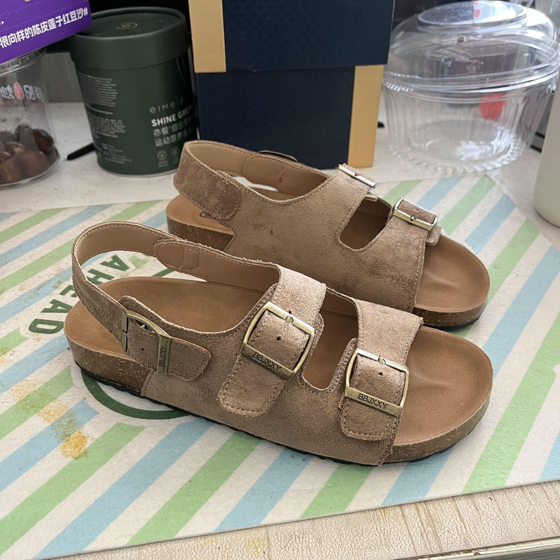 Желтые Birkenstock на толстой подошве однополосные сандалии женские летние высококачественные прохладные шлепанцы 37 хаки