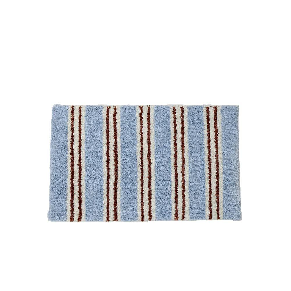 Bathroom Floor Mat Household Absorbent Foot Mat Toilet Washable Door Mat Simple Striped Imitation Cashmere Floor Mat