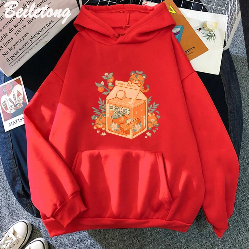 Anime Orange Juice Hoodies  Men Women's Fashion Hooded Sweatshirt Kids Clothing Boys Clothing Hip Hop Harajuku Casual Hoodie