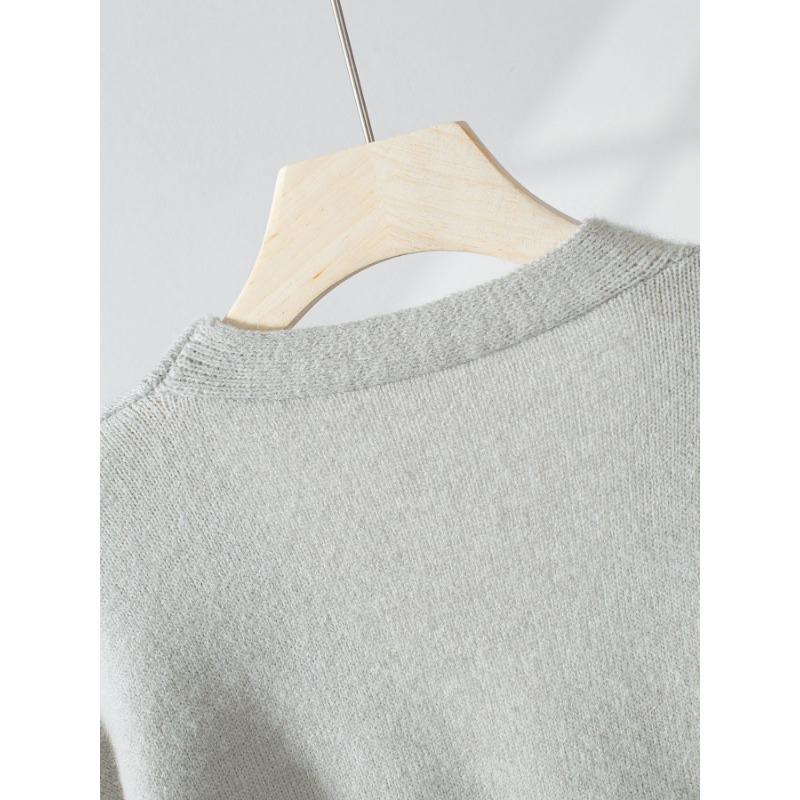 Women S Casual Cherry Pattern Knit Cardigan V Neck Loose Fit Button Detail Sweet Sweater