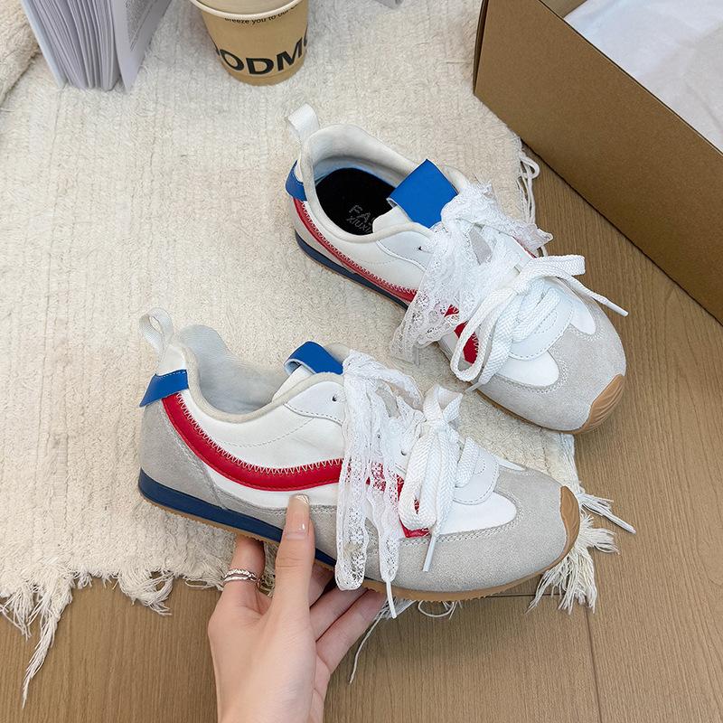 Cowhide Version~ Lace Double Belt Hollow Lace Shoelaces Fashionable Versatile Casual Women's Tide