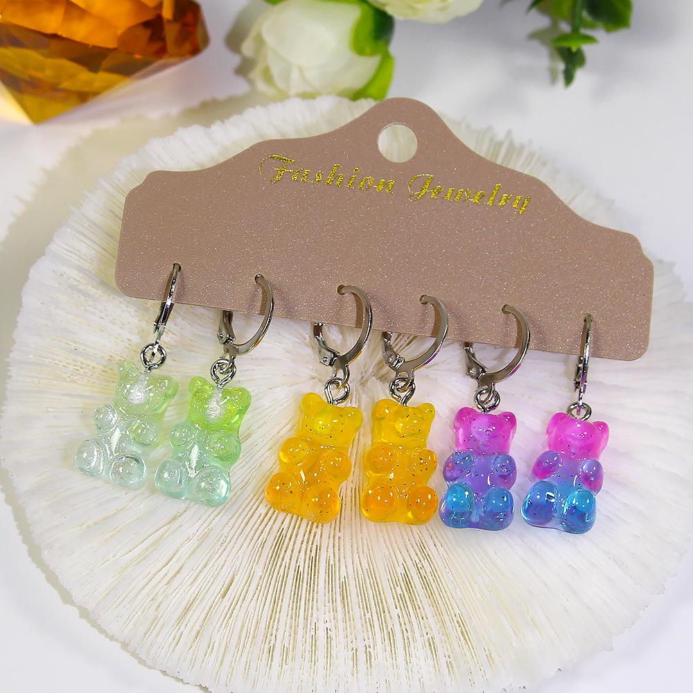 Set Collana e Orecchini Orsetto Colore Caramella - Gioielli Carini e Versatili per Donna