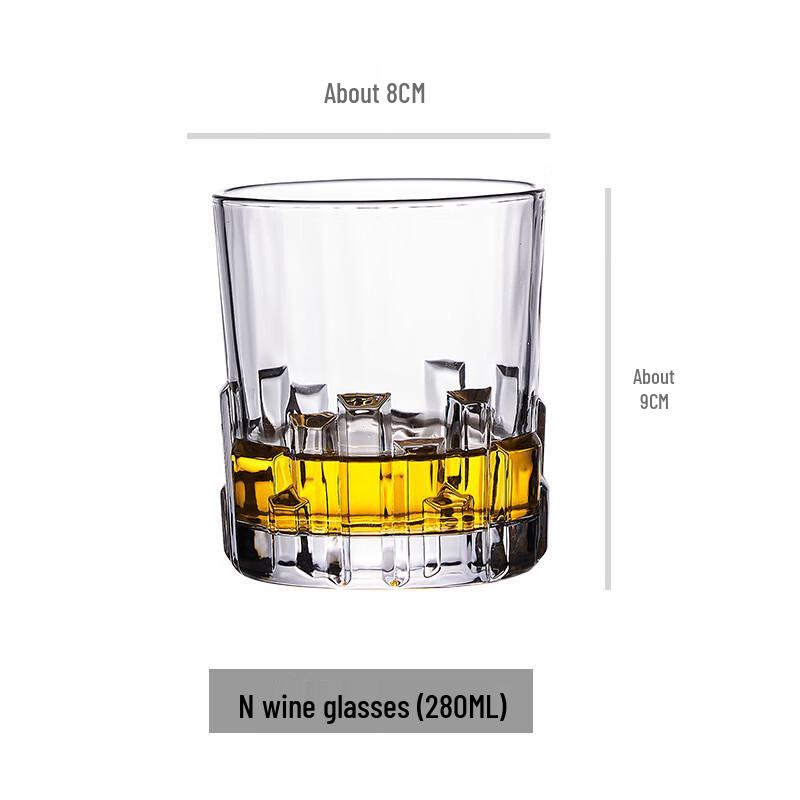 Classic Crystal Glass Whiskey Tumblers (Set of 4) 280ml (Set of 4)