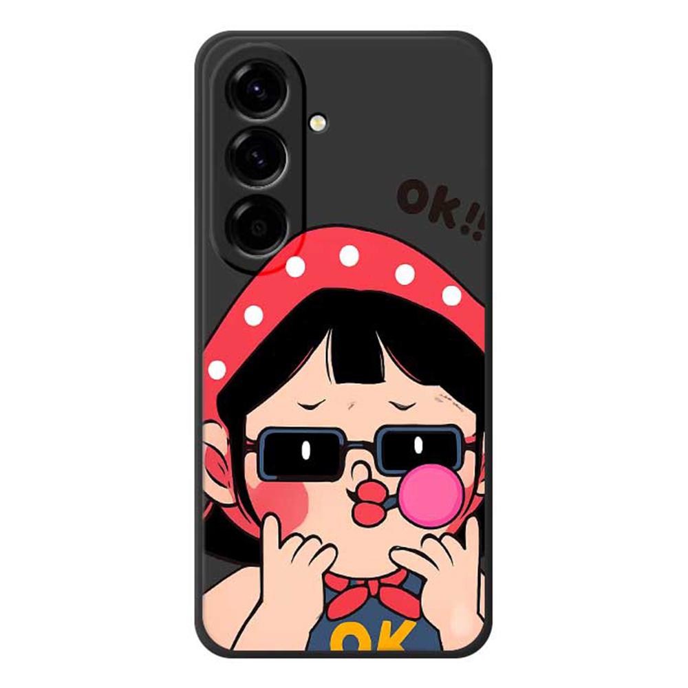 

Чехол для Samsung Galaxy A56 5G с милым детским принтом, ТПУ накладка на заднюю панель телефона с прямыми краями Black