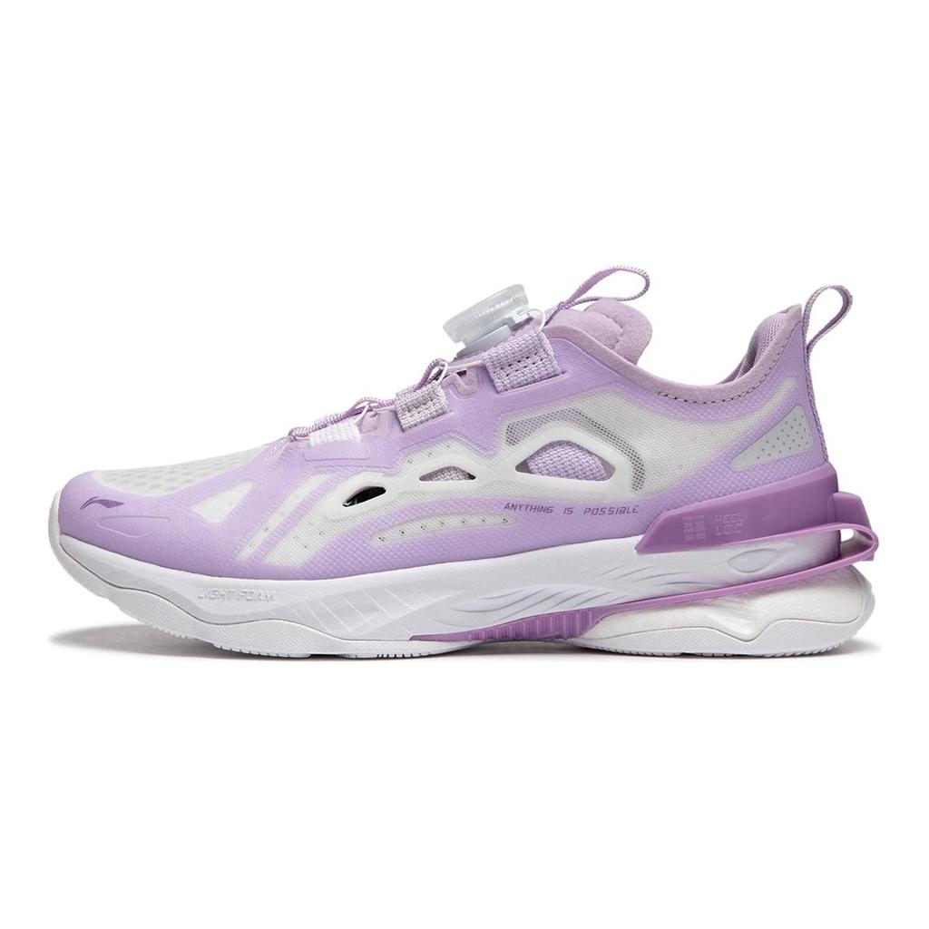 Li Ning Kids Comfortable Versatile Non-Slip Rebound Casual Shoes Kids Sneakers Purple White YKCU040-8