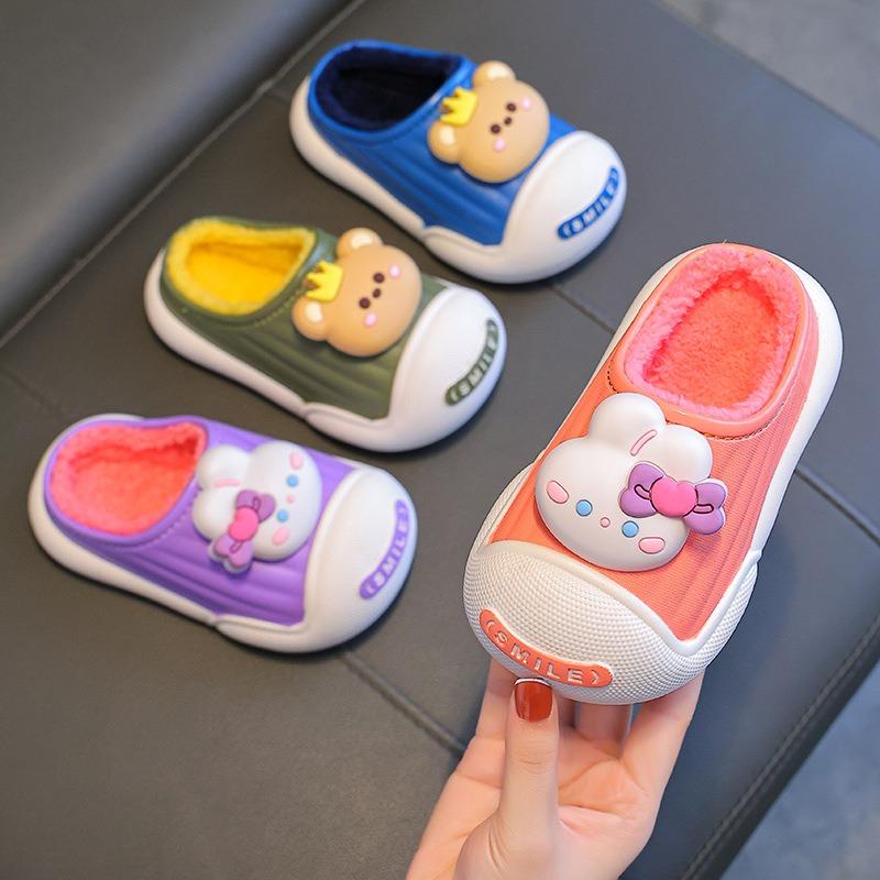 Children's Cotton Slippers   Winter Indoor Bottom Plush