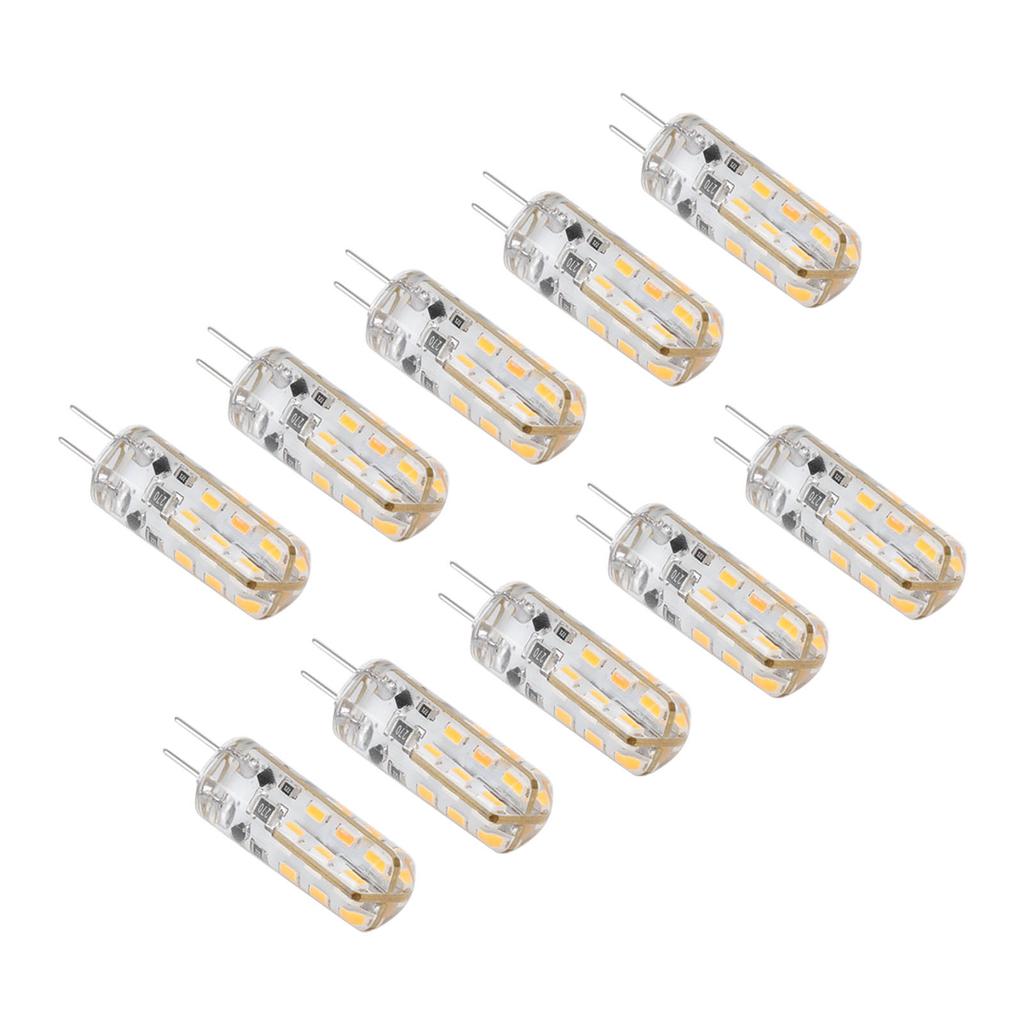 10pcs G4 LED Bulb 1.5W DC12V Warm White 3000K 110LM Bi Pin Light Bulbs LED for Cabinet Lighting Courtyard