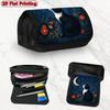 1pc Star Night Cat Black Design Double Layer Flip Pencil Case-2D Printing, Large Capacity Zipper Closure, Suitable for Schools, Offices and Travel, Id