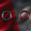 Car Button Sticker Self-adhesive Decorative Carbon Fiber Engine Start Stop Button Sticker Trim for 13-19 Forester
