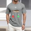 Men's Fashion Printed Round Neck Straight Shoulder Short Sleeve T-Shirt Top