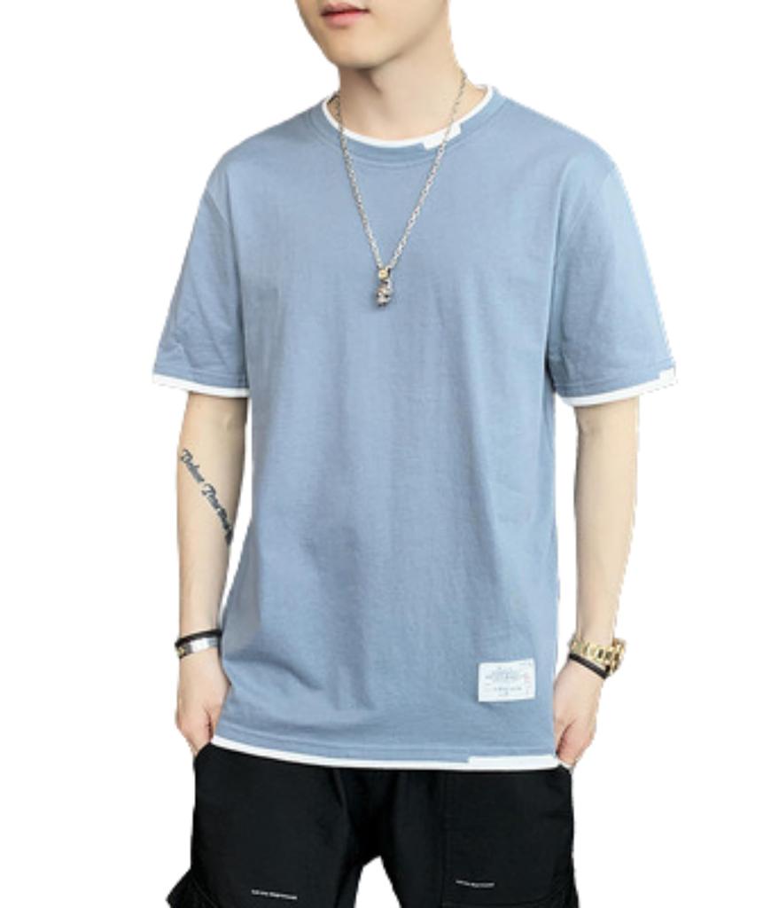 100 Cotton Cut and Sewn Innerwear Cotton Short Sleeve Short Sleeve Layered Style Top Summer Clothes Summer Short Sleeve Underwear [C&CL] T-Shirt Men's