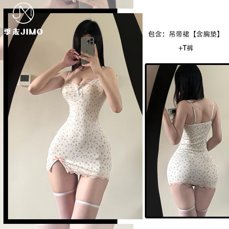 Sex Underwear Pure Desire Wind Floral Girl Suspender Hip Skirt Sexy Slim Fit Sweet Suspender