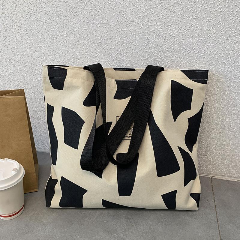 Large Capacity Printed Canvas Tote Bag, Comfortable Shoulder Bag, Multi-functional Casual Handbag