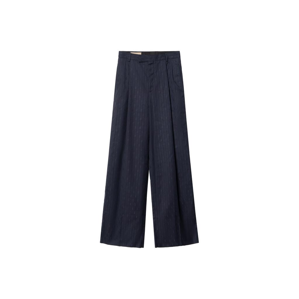 Gucci Wide Horsebit Striped Trousers 705875-ZAITQ-4557