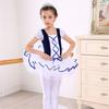 Puff Sleeves Ballet Costume Dress Cross Ribbon Kids Ballet Tutu Skirt  Ballet Performance