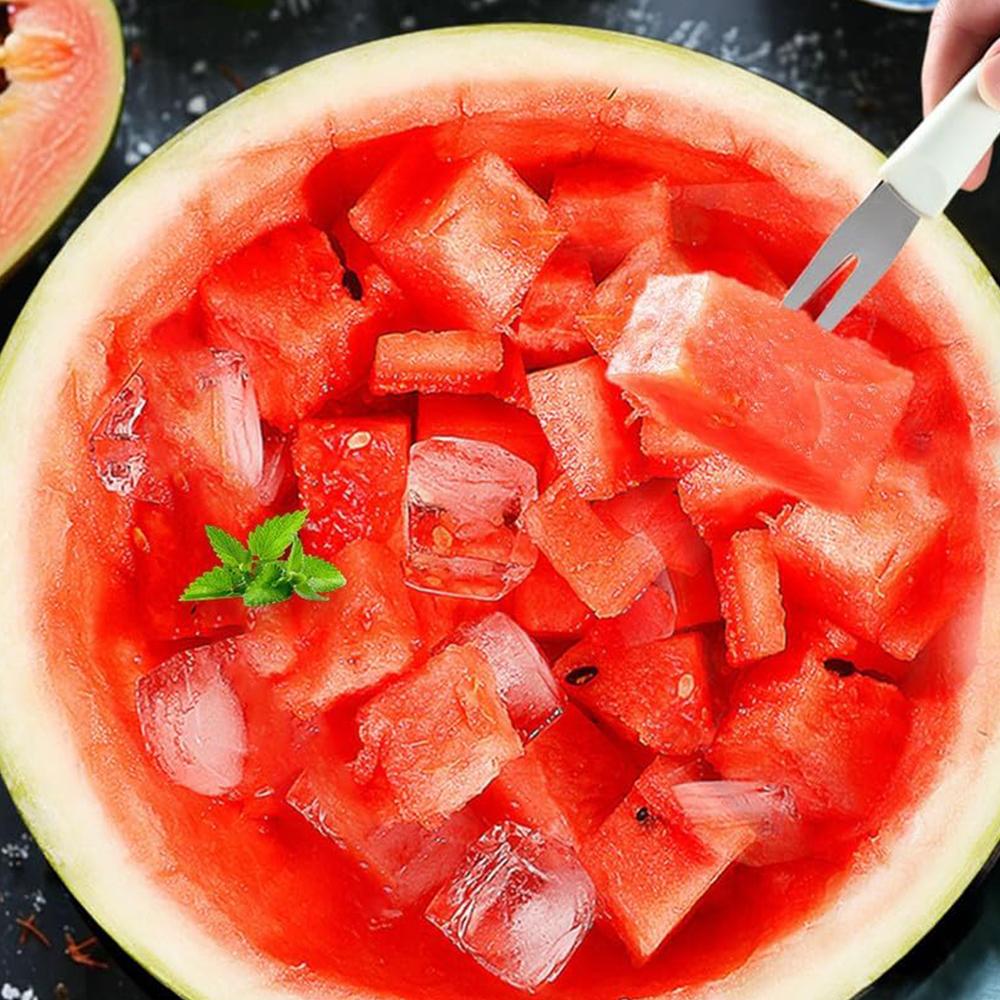 3-in-1 Stainless Steel Watermelon Fork Slicer Cutter for Camping Kitchen Gadgets