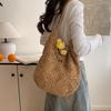 Women Woven Bag Chic Hobo Bag Large Capacity Weaving Shoulder Purse Stylish Hollow Out Handbag Vacation Bag