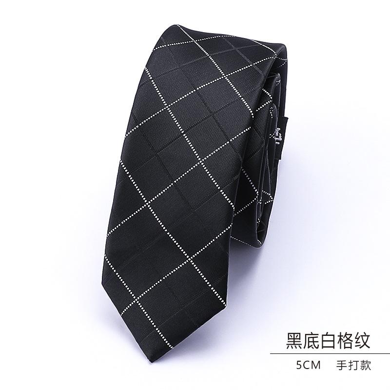 Knot-Free Black Tie Casual Korean Version Formal Wear Business Men'S Zipper Lazy Solid Color Tie To Work