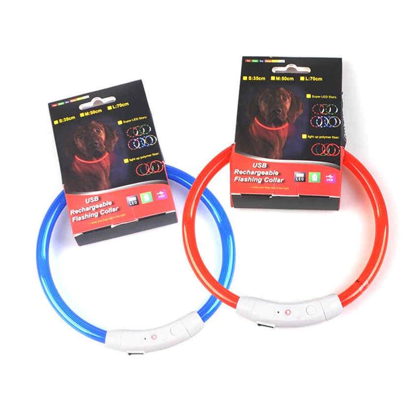 Rechargeable LED Dog Collar Light USB Glowing Dog Collars Pet Flash Luminous Collars