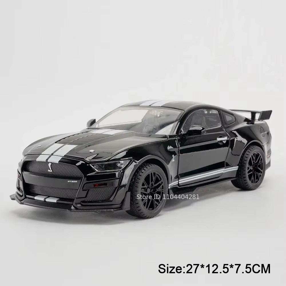

1:18 Chiron Mustang Shelby Gt500 Miniature Model Toys Alloy Diecast Car Doors Opened Sound Light Pull Back Cars Boyfriend s Gift
