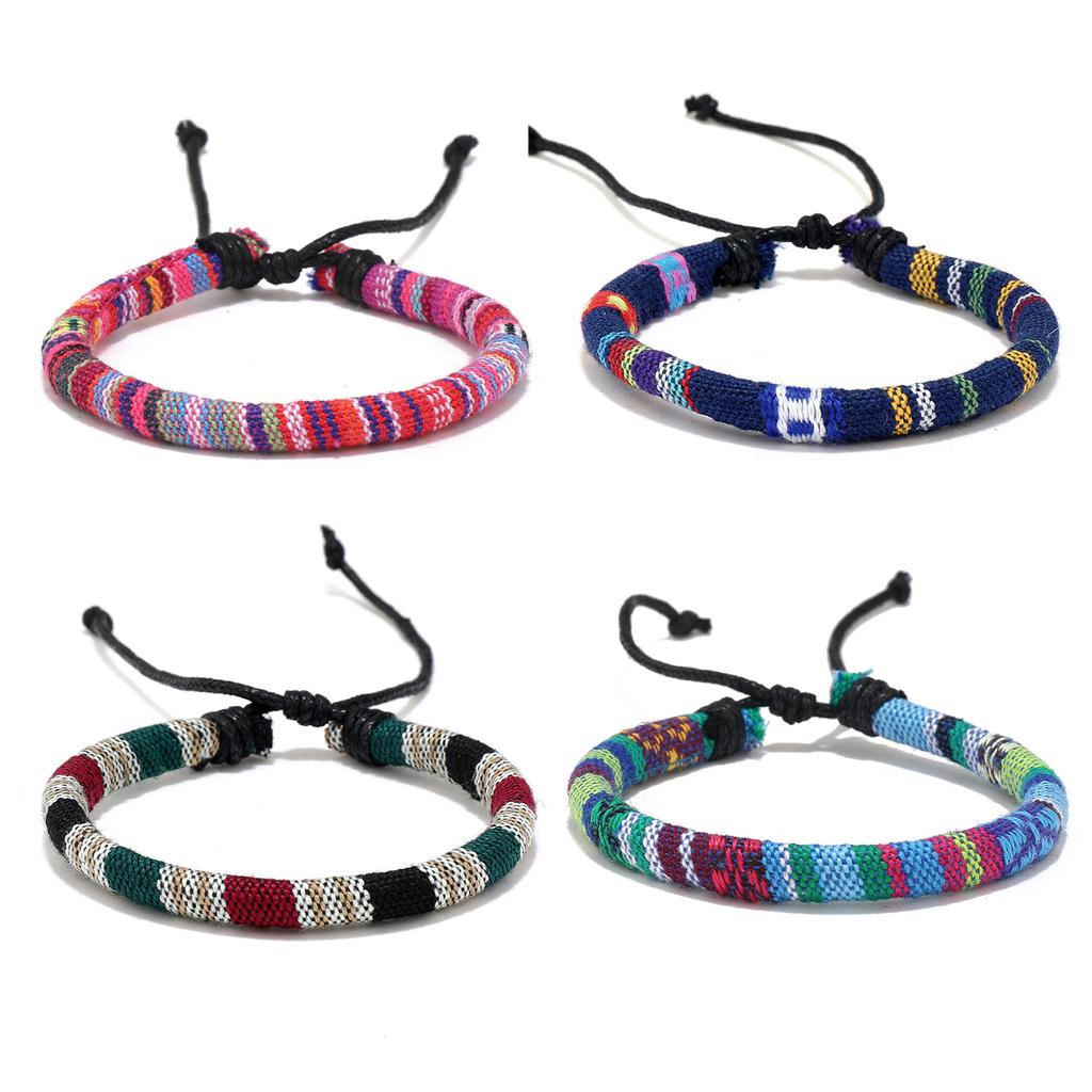 12Pcs Handmade Woven Bracelets Accessory Colorful Braided Bracelet Unique Wrist Chain for Layering or Solo Wear