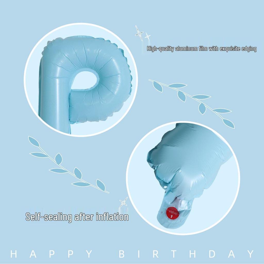 16-Inch Happy Birthday Balloon Backdrop: Aluminum Foil Letter Balloons Set