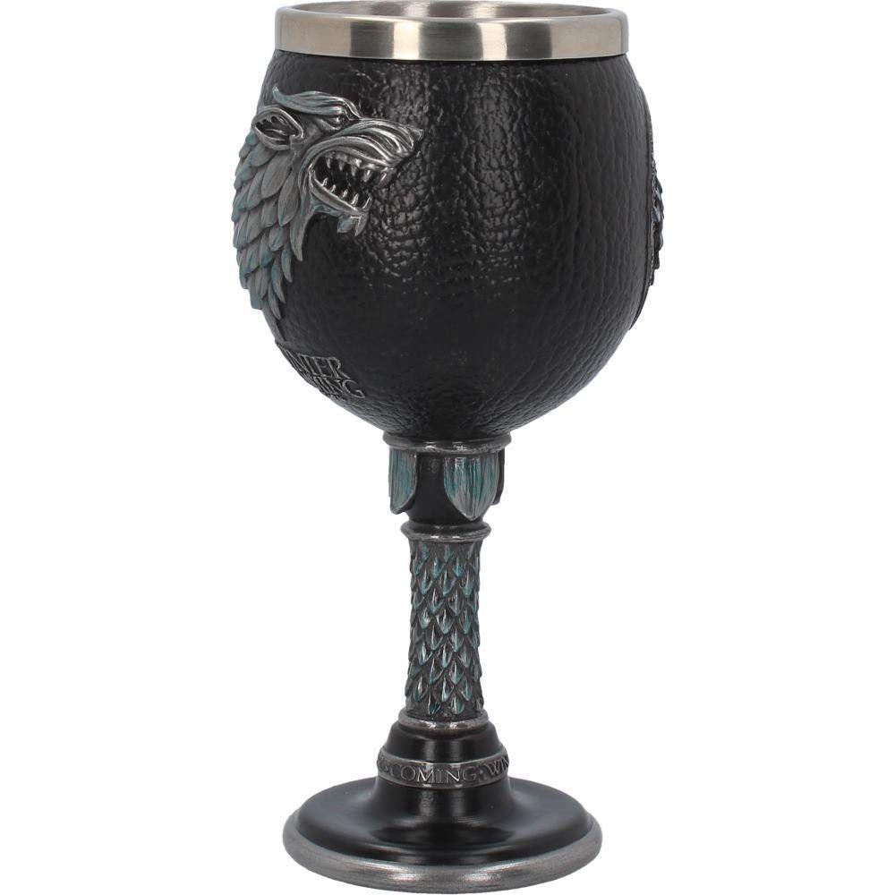 Game of Thrones 3D Carved Stainless Steel Beer Mug and High-Stemmed Glass