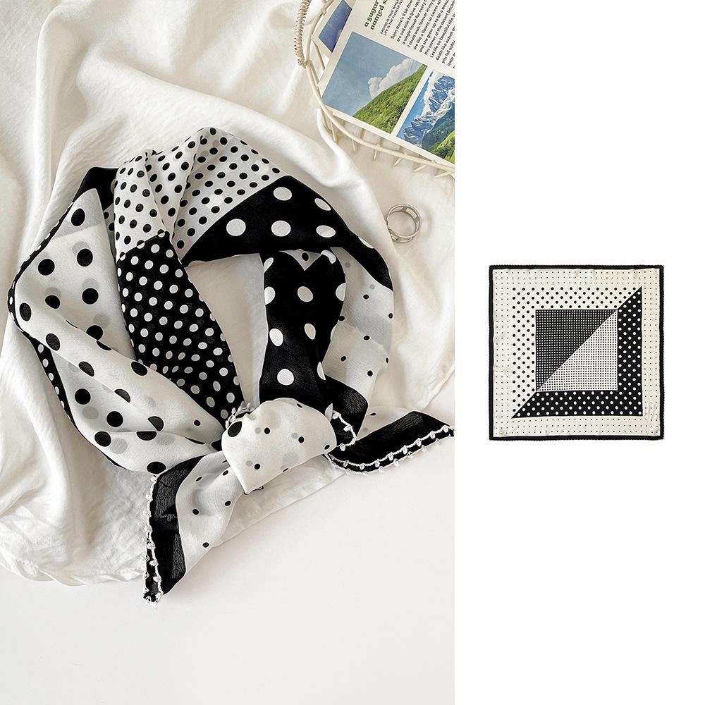 Summer 61 Silk Collection Women's Silk Scarf Medium Square Scarf Double Crepe Fashion Sunscreen Silk Scarf Mulberry Silk Lace Premium Sense