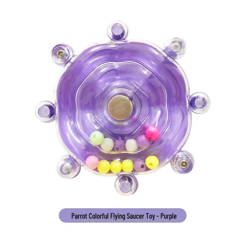 Parrot Spinner Toy: Decompression Flying Saucer for Cockatiels and Birds - Boredom Relief Wheel