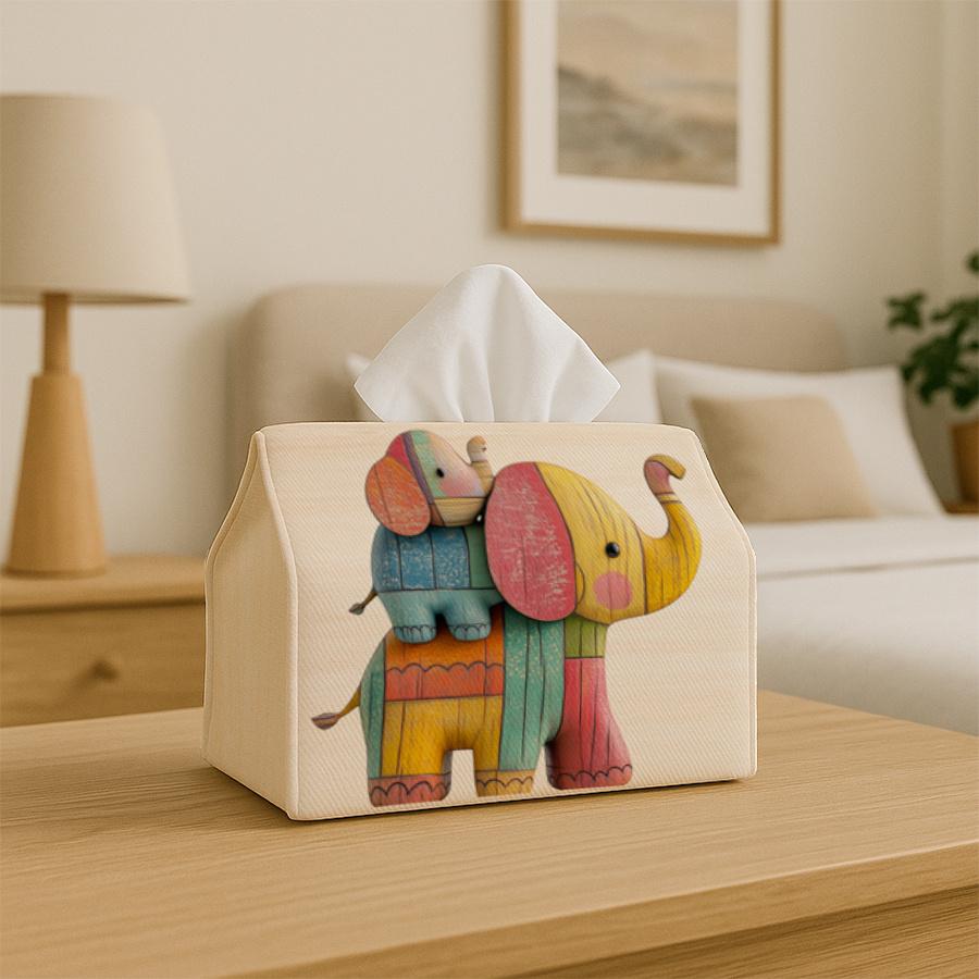 Vintage Tissue Box Holder with Tissue Dispenser - Compact Suitable for Kitchen, Living Room, Bedroom, Bathroom & Car - Tissue Roll Holder for, Office,