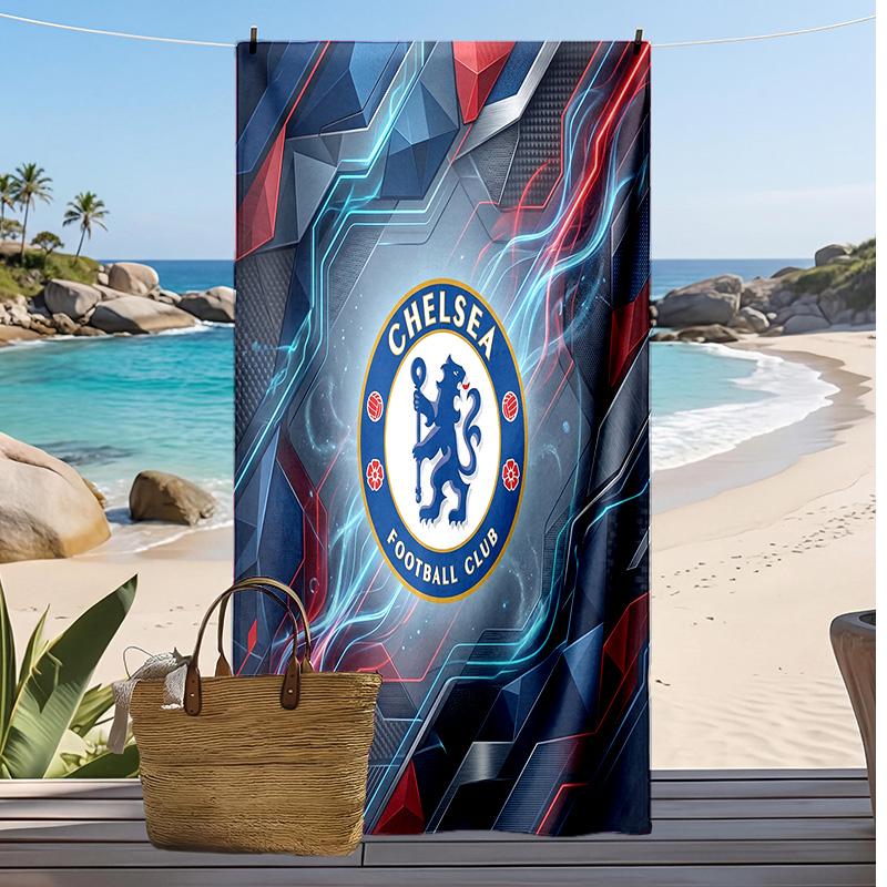 Chelsea FC Printed Beach Towel Quick Dry Soft TowelPortable Large Rectangular Beach Blanket for Travel Swimming Pool