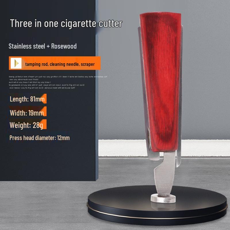 Stainless Steel Rosewood Pipe Knife & Tamper Tool