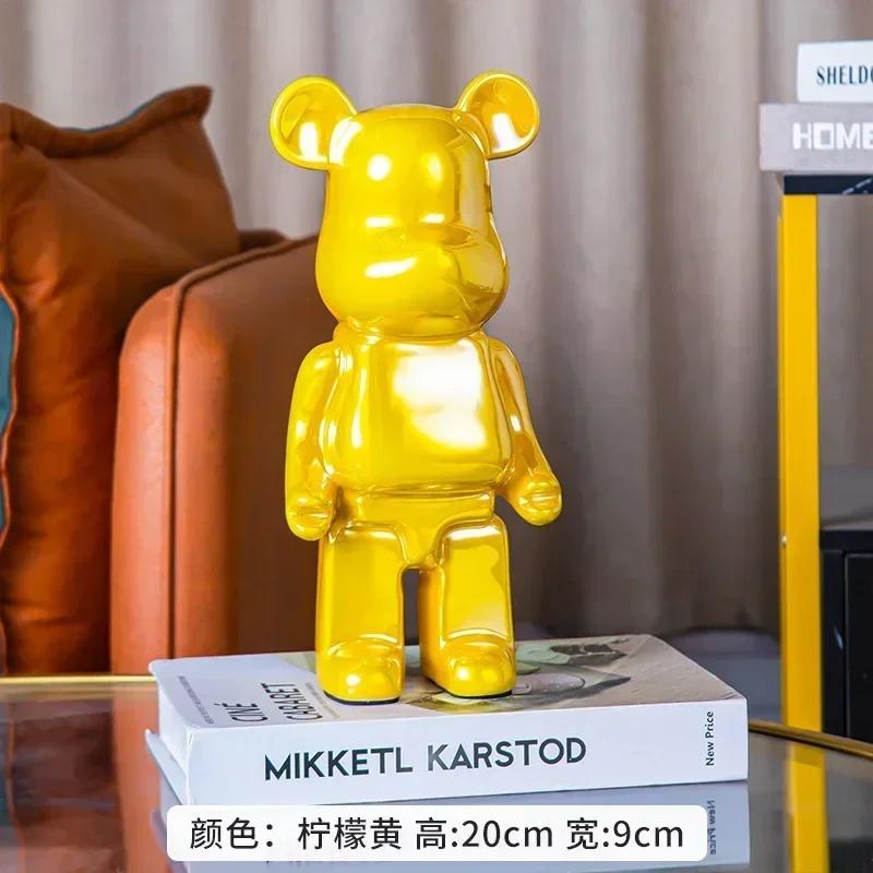 

Aesthetic Bear Figure Ceramics Violent Bear Statue Animal Figurine Sculpture Decor Luxury Livingroom Decoration Desk Accessories 20cm