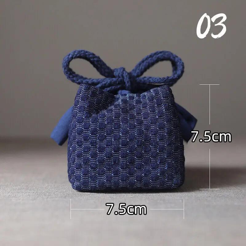 Teacup Bag Portable Travel Tea Set Storage Bag Tea Pots Four Or Six Cups Large Cloth Bag Outdoor Organizer Denim Organizer