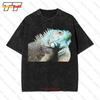Buntes Leguan Tier Vintage Oversized T-Shirt OXN