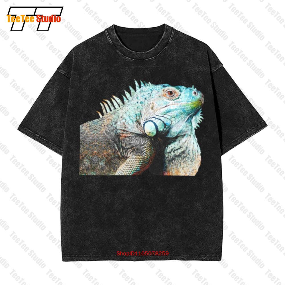 Colorful Iguana Animal Vintage Oversized TShirt OXN S