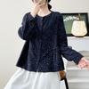 2026 Early Spring Double-Layer Floral Cotton Gauze Women's Long Sleeve Loose Casual Doll Shirt