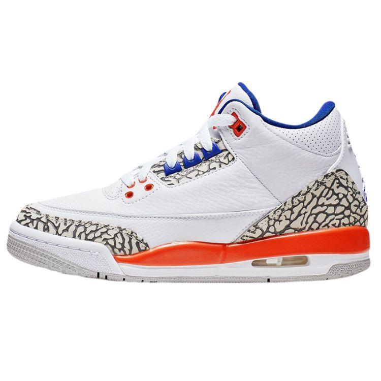 

Детские кроссовки Air Jordan 3 Retro GS Knicks White Old-Royal-University-Orange-Tech-Grey 398614-148