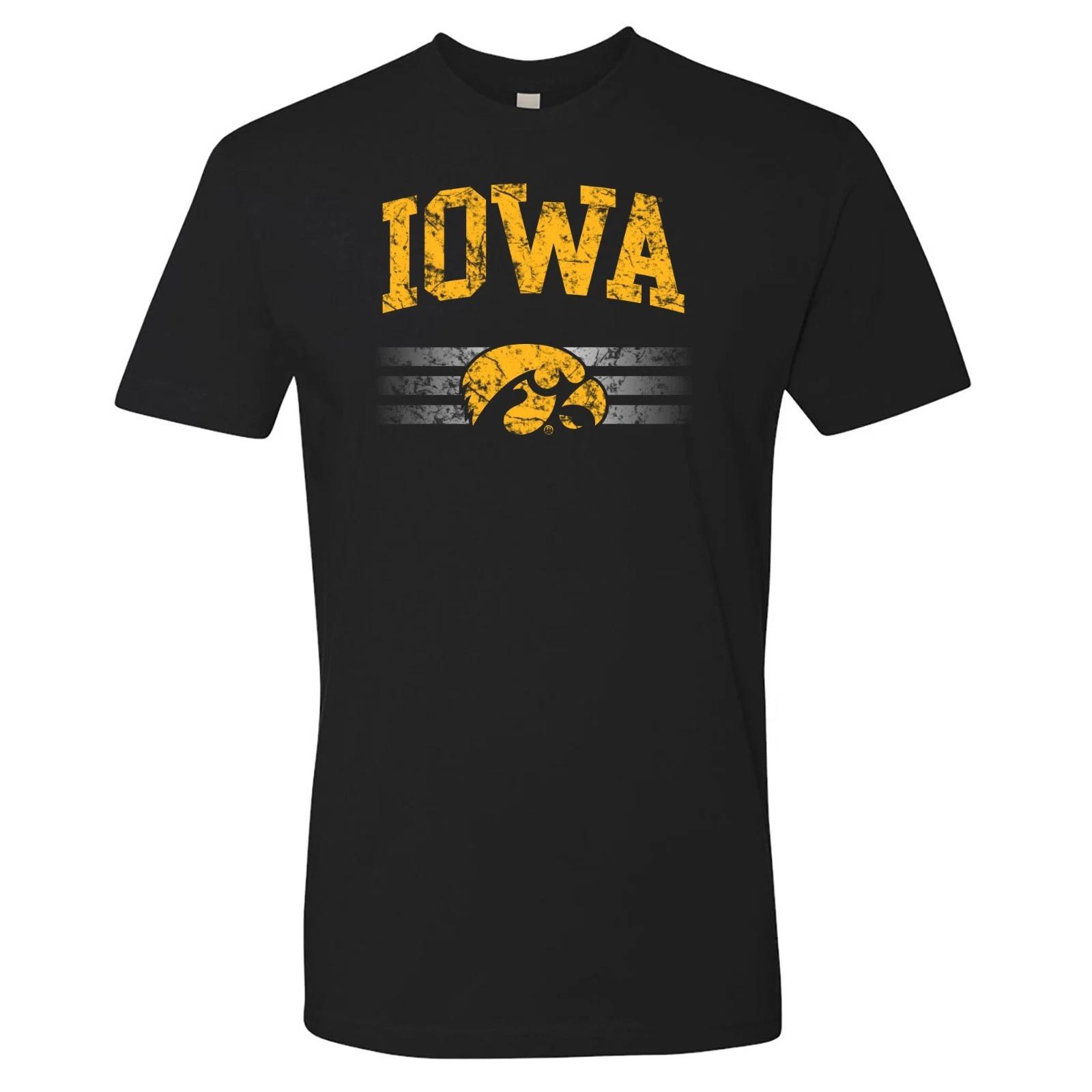 Iowa Hawkeyes Dynasty Logo T-Shirt Premium Cotton - Black S