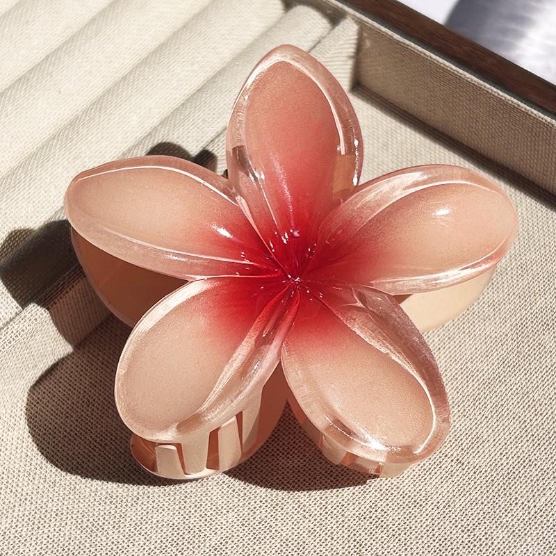1pc Pince à Cheveux Fleur Dégradée Hawaïenne Mode Femme Grande Pince à Cheveux Épingles à Cheveux Barrettes Bohème Accessoires Cheveux