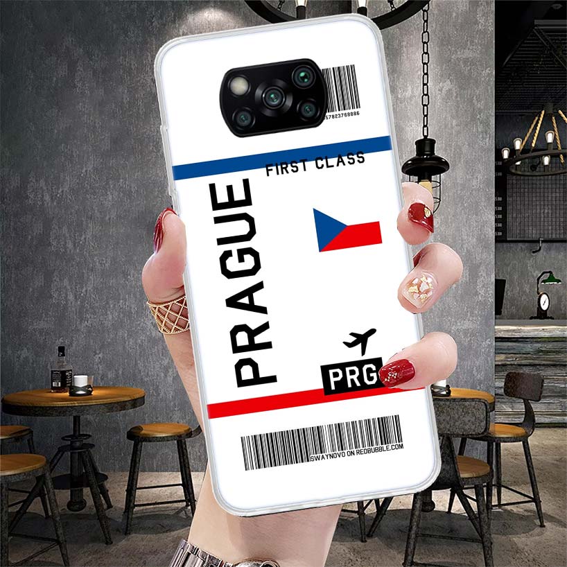 Travel Ticket Label Soft Phone Case For Xiaomi Redmi 15C 15 13C 13 Poco X5 X6 X7 F7 Ultra M7 12C 12 10 10C 9C 9A 9T 9 Fundas Poc