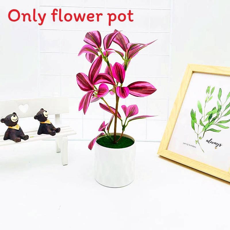 

Имитация Разноцветные Листья в Горшке Искусственное Растение Украшение красный