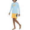 Nike T-Shirt Swim Letter Round Neck Casual Pullover Sun Protection Quick Dry Cool Long Sleeve Kids Tops Water-Blue FZ6551-407