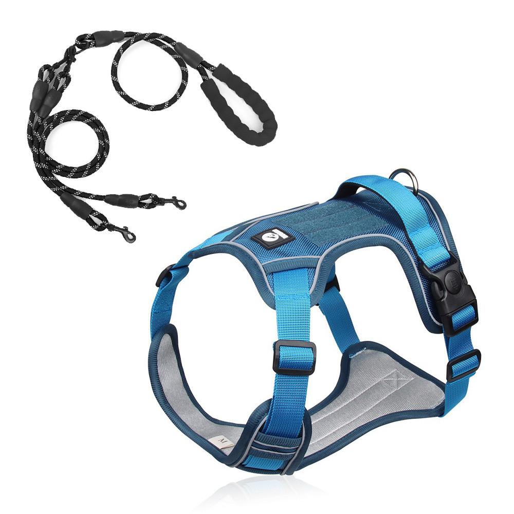 

Large Dog Chest Harness With Adjustable Oxford Material For Training And Control S синий