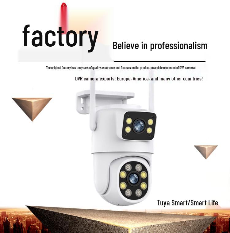 Tuya Smart Waterproof Dual-Lens Camera with Night Vision & Bluetooth Pairing.