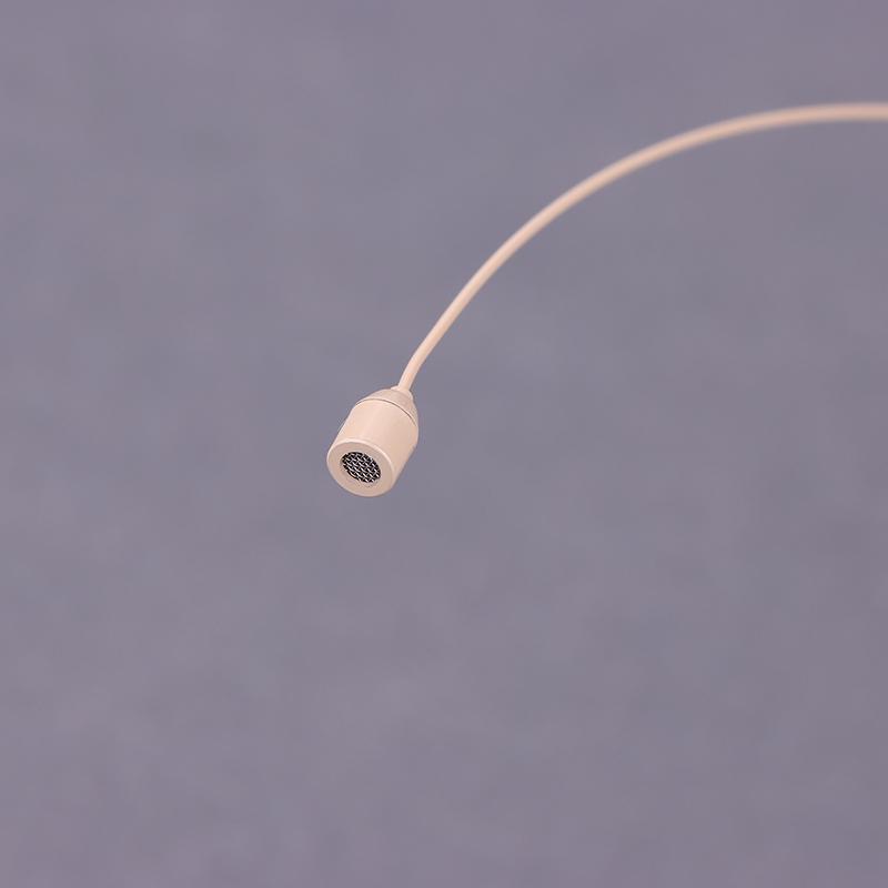 Béžový náhlavní mikrofon s dvojitým náušním háčkem 3,5 mm 3pinový pro 4pinový XLR konektor pro všesměrový mikrofon