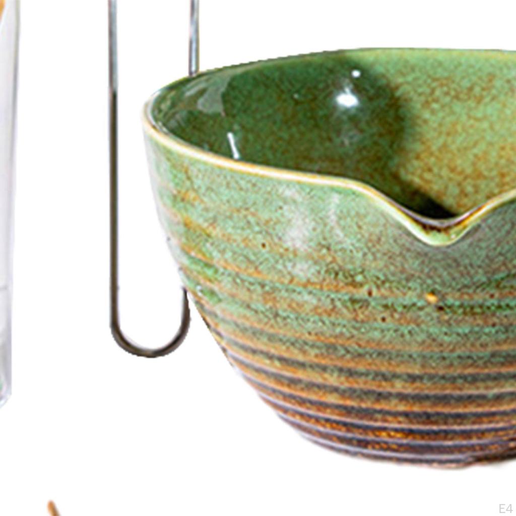 5-teiliges Matcha-Set: Schale mit Ausguss, handgefertigter Schneebesenhalter, japanisches Set