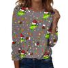 Women's Fashion Casual Christmas Print Crewneck Top for Holiday and Everyday Wear