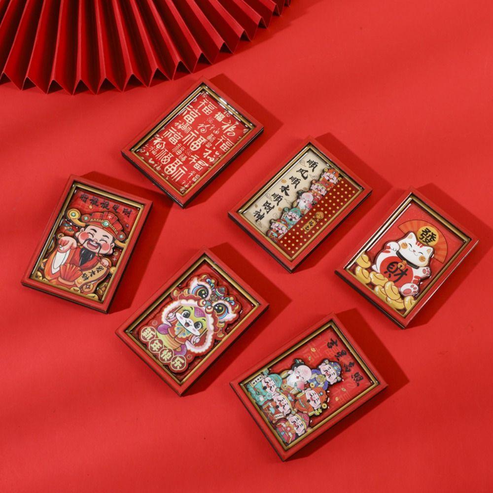 Traditional Wealth God Ornament Woodwork Refrigerator Magnets Refrigerator